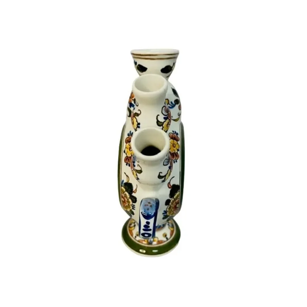 Delft 5 finger tulip vase floral pattern Heinen Fish mark beautiful vintage 8